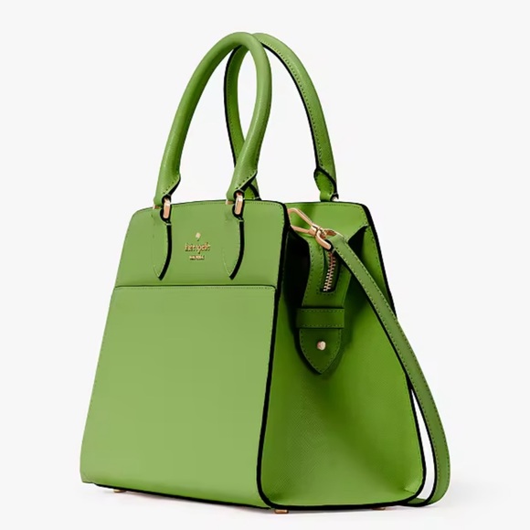 kate spade ♠️- $429 Madison Saffiano Leather Medium Satchel in Turtle Green, NWT - Picture 2 of 16